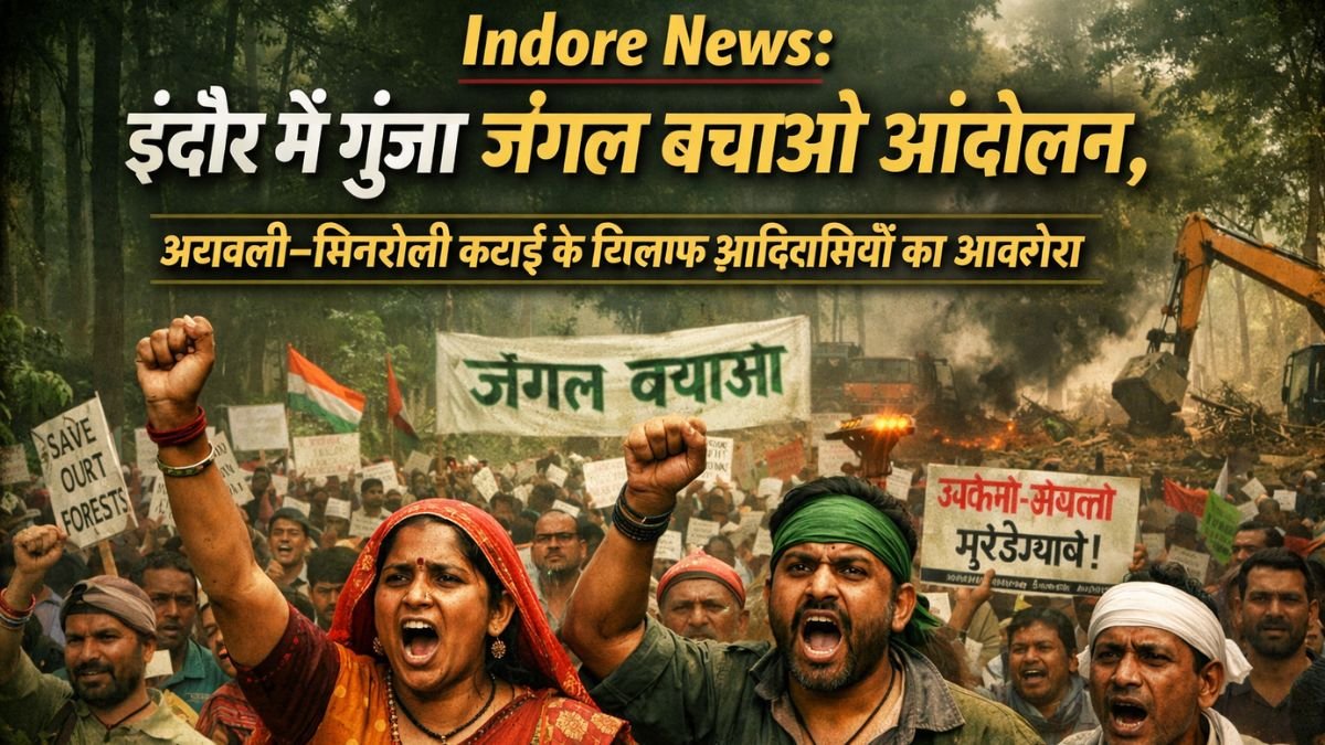 Indore News: इंदौर में गूंजा जंगल बचाओ आंदोलन, अरावली–सिंगरौली कटाई के खिलाफ आदिवासियों का आक्रोश
